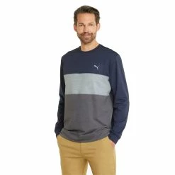 Puma Cloudspun Colourblock Crew Neck Golf Mid Layer 535458 5 Puma Cloudspun Colourblock Crew Neck Golf Mid Layer 535458 -golf gloves Shop CLOUDSPUN Colourblocked Crew Neck Golf Sweatshirt Men 2