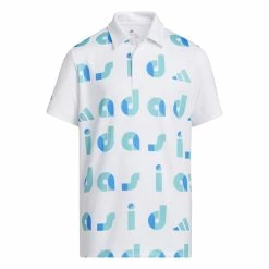 Adidas Junior Graphic Print Golf Polo Shirt HC0250