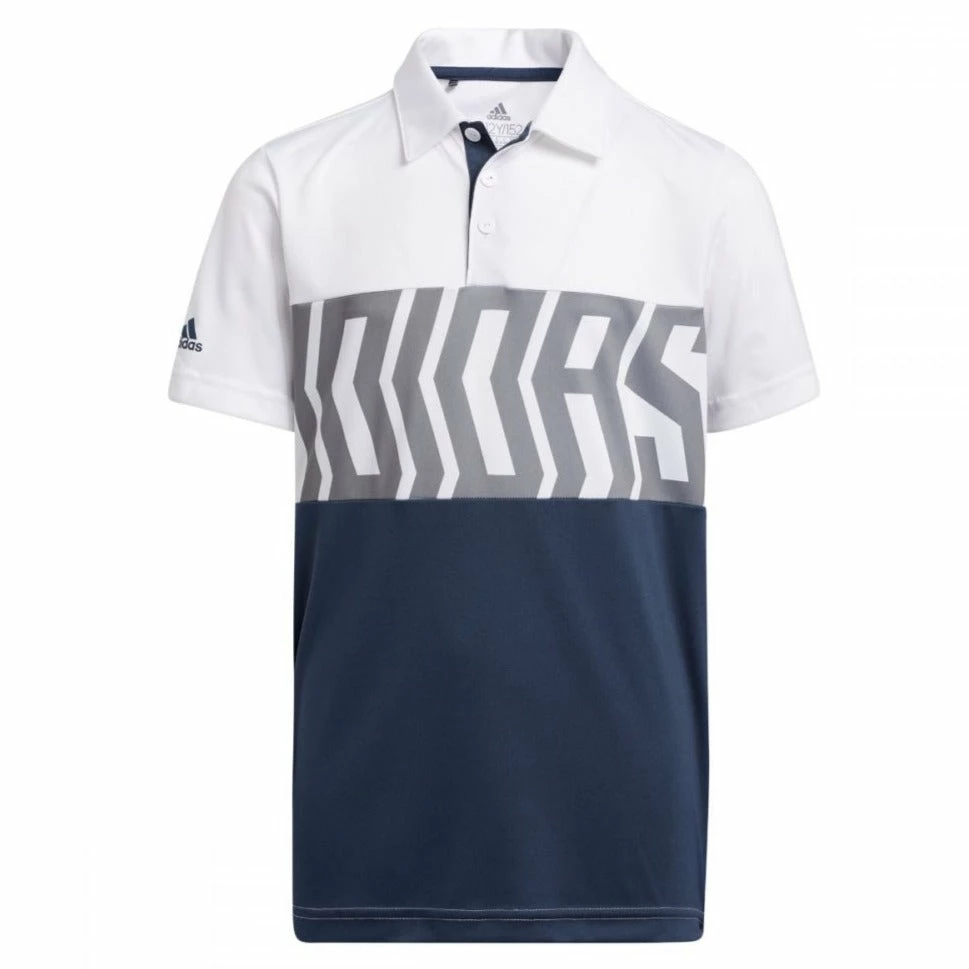 Adidas Junior Print Colour Blocking Polo Shirt GM4116 1 Adidas Junior Print Colour Blocking Polo Shirt GM4116